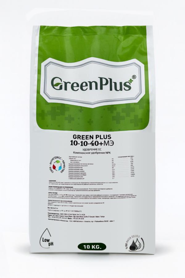 Удобрение GREEN PLUS 10-10-40 + TE, мешок 10 кг